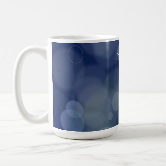 Blue Bokeh Leaves Koffiemok (Links)