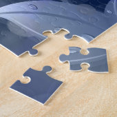 Blue Bokeh Leaves Legpuzzel (Zijkant)