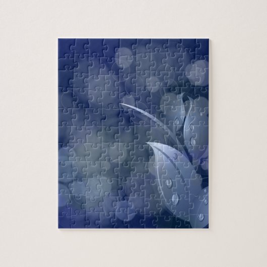 Blue Bokeh Leaves Legpuzzel (Verticaal)