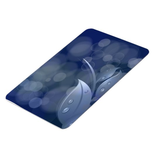 Blue Bokeh Leaves Magneet (Linkerzijde)