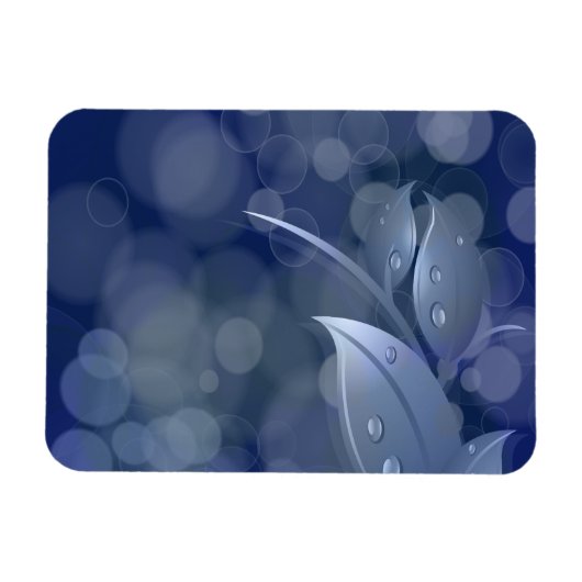 Blue Bokeh Leaves Magneet (Horizontaal)