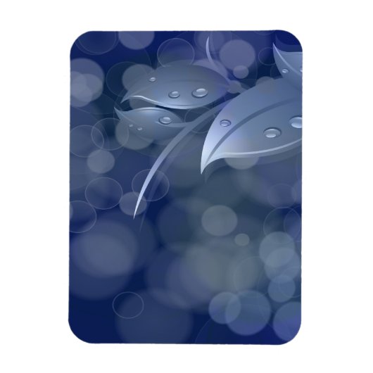 Blue Bokeh Leaves Magneet (Verticaal)