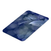 Blue Bokeh Leaves Magneet (Linkerzijde)