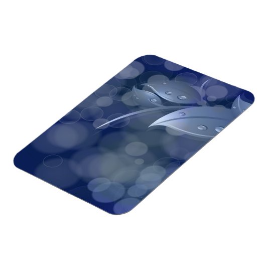 Blue Bokeh Leaves Magneet (Linkerzijde)