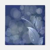 Blue Bokeh Leaves Magneet (Voorkant)