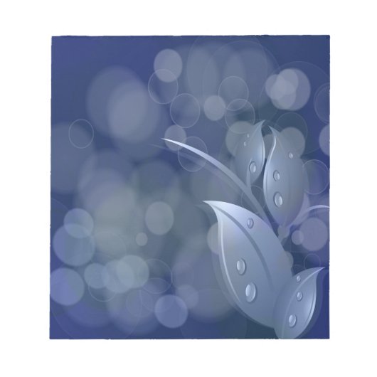 Blue Bokeh Leaves Notitieblok (Voorkant)