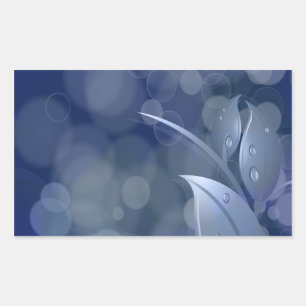 Blue Bokeh Leaves Rechthoekige Sticker