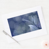 Blue Bokeh Leaves Rechthoekige Sticker (Envelop)