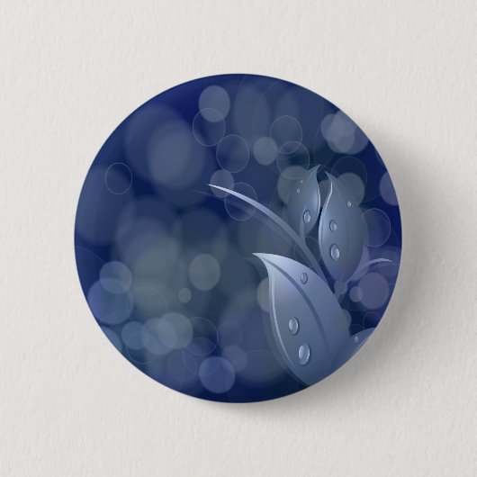 Blue Bokeh Leaves Ronde Button 5,7 Cm (Voorkant)