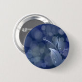 Blue Bokeh Leaves Ronde Button 5,7 Cm (Voorkant /achterkant)