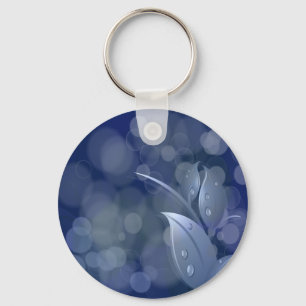 Blue Bokeh Leaves Sleutelhanger