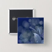 Blue Bokeh Leaves Vierkante Button 5,1 Cm (Voorkant /achterkant)