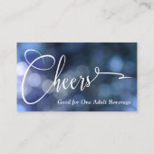 Blue Bokeh Light & Typography 32 Drink Tickets Kortingskaartje (Achterkant)