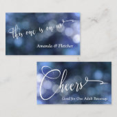 Blue Bokeh Light & Typography 32 Drink Tickets Kortingskaartje (Voorkant / Achterkant)