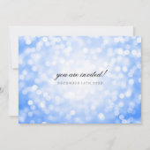 Blue Bokeh Lights Elegant Wedding Kaart (Achterkant)