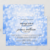 Blue Bokeh Lights Elegant Wedding Kaart (Voorkant / Achterkant)