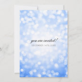 Blue Bokeh Lights Elegant Wedding Kaart (Achterkant)