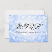 Blue Bokeh Lights Elegant Wedding RSVP Kaartje (Achterkant)