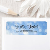 Blue Bokeh Lights Sweet 16 Retouradreslabels Etiket (Insitu)