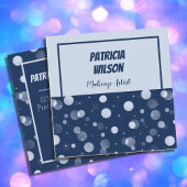 Blue Bokeh Makeup Artist Square Visitekaartjes