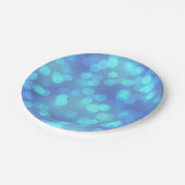 Blue Bokeh Party CakePaper-Borden Papieren Bordje (Gekanteld)