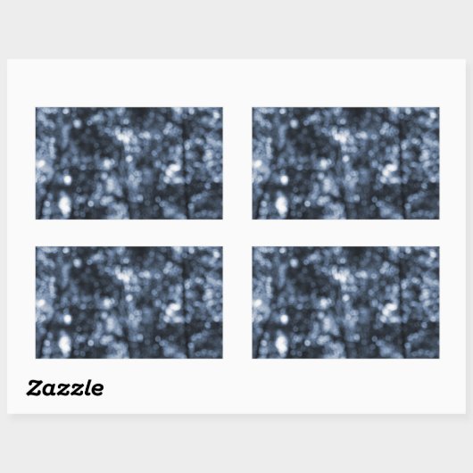 Blue Bokeh Rechthoekige Sticker (Vel)