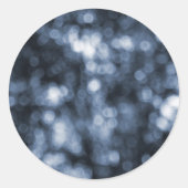 Blue Bokeh Ronde Sticker (Voorkant)