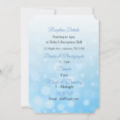 Blue Bokeh Seashell Wedding Uitnodiging (Achterkant)