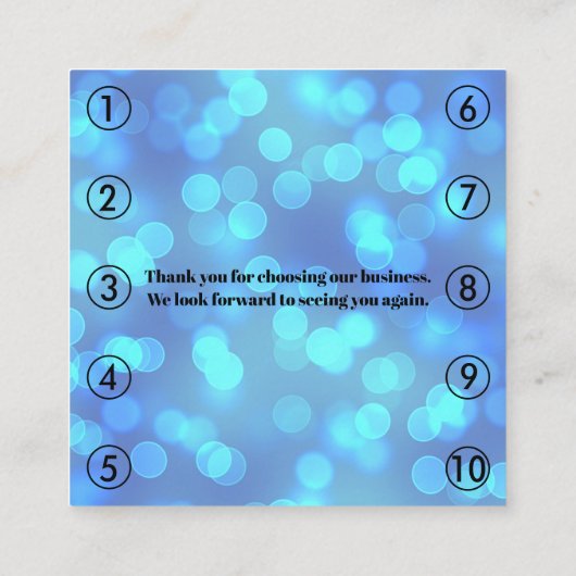 Blue Bokeh Small Business Loyalty Punch Kaart Afsprakenkaartje (Achterkant)
