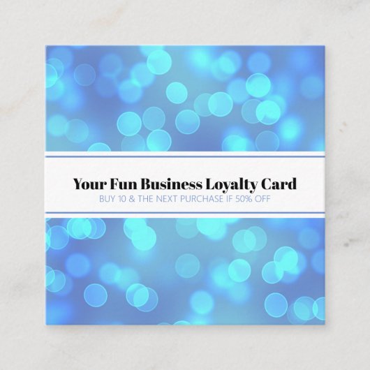 Blue Bokeh Small Business Loyalty Punch Kaart Afsprakenkaartje (Voorkant)