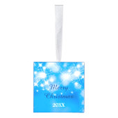 Blue Bokeh Stars Sleigh Decoratie (Rechts)