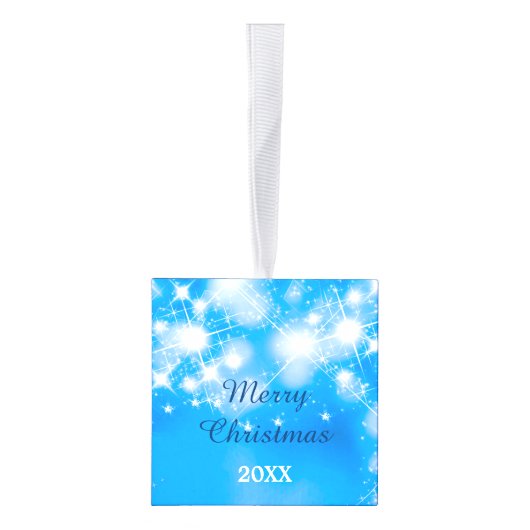 Blue Bokeh Stars Sleigh Decoratie (Rechts)