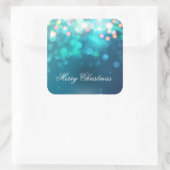 Blue Bokeh Vrolijk Kerstfeest | Sticker Seal (Tas)