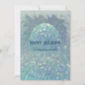 Blue bokeh waterverf zakelijk kerstfeest kaart (Achterkant)