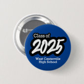 Blue Bold Brush Klasse van 2025 Button (Voorkant /achterkant)