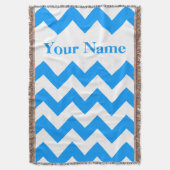 Blue Bold Chevron met aangepaste naam Deken (Voorkant Verticaal)