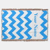 Blue Bold Chevron met aangepaste naam Deken (Voorkant)