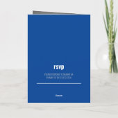 Blue Bold & Modern Photo Afstuderen Invitation (Achterkant)
