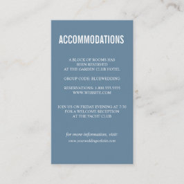 Blue Bold Wildflowers bruiloft ACCOMMODATIE Informatiekaartje