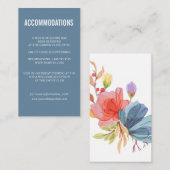 Blue Bold Wildflowers bruiloft ACCOMMODATIE Informatiekaartje (Voorkant / Achterkant)