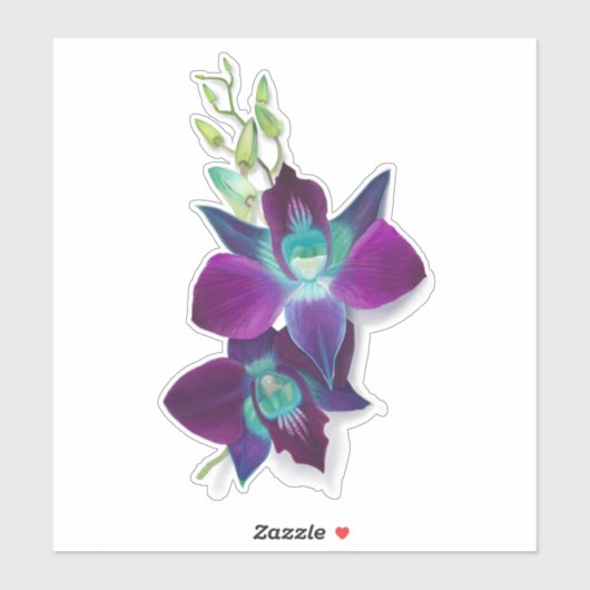 Blue Bom Dendrobium Orchid Flower Kiss-cut Sticker (Vel)