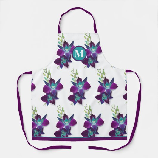 Blue Bom Dendrobium Orchid Flower Monogram Schort (Voorkant)