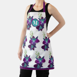 Blue Bom Dendrobium Orchid Flower Monogram Schort