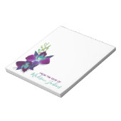 Blue Bom Dendrobium Orchid Flower Personalized Notitieblok (Linkerzijde)