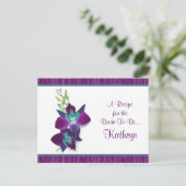 Blue Bom Dendrobium Orchid Recipcard Briefkaart (Staand voorkant)