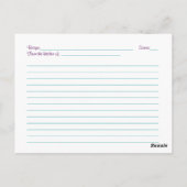 Blue Bom Dendrobium Orchid Recipcard Briefkaart (Achterkant)