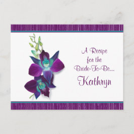 Blue Bom Dendrobium Orchid Recipcard Briefkaart