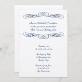 Blue-bon-script collectieve formele gala-gebeurten kaart (Voorkant / Achterkant)