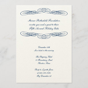 Blue-bon-script collectieve formele gala-gebeurten kaart