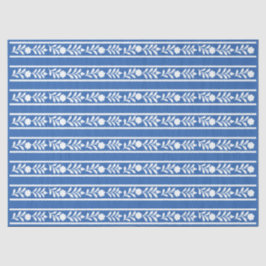 Blue Bone Inlay Floral Border Decoupage Paper Tissuepapier